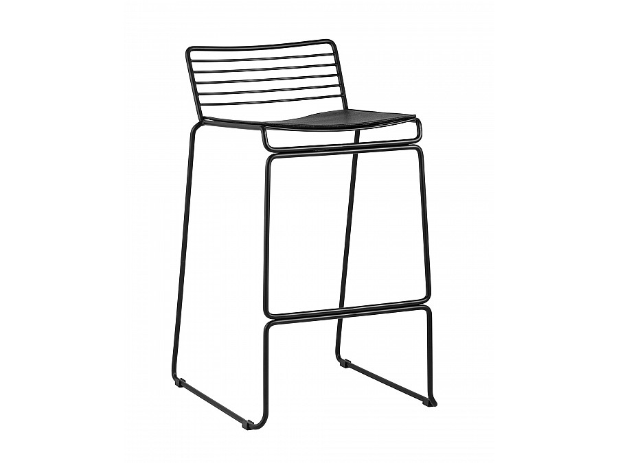 Стул полубарный Danny черный с черной подушкой