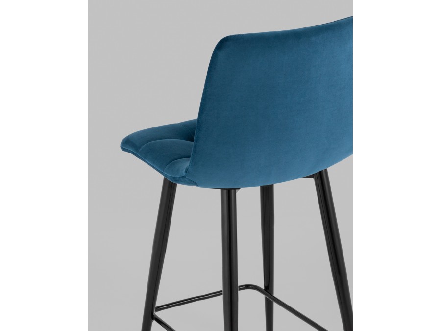 Стул полубарный Джанго велюр синий 2 шт.