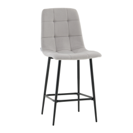 Стул полубарный Одди велюр светло-серый