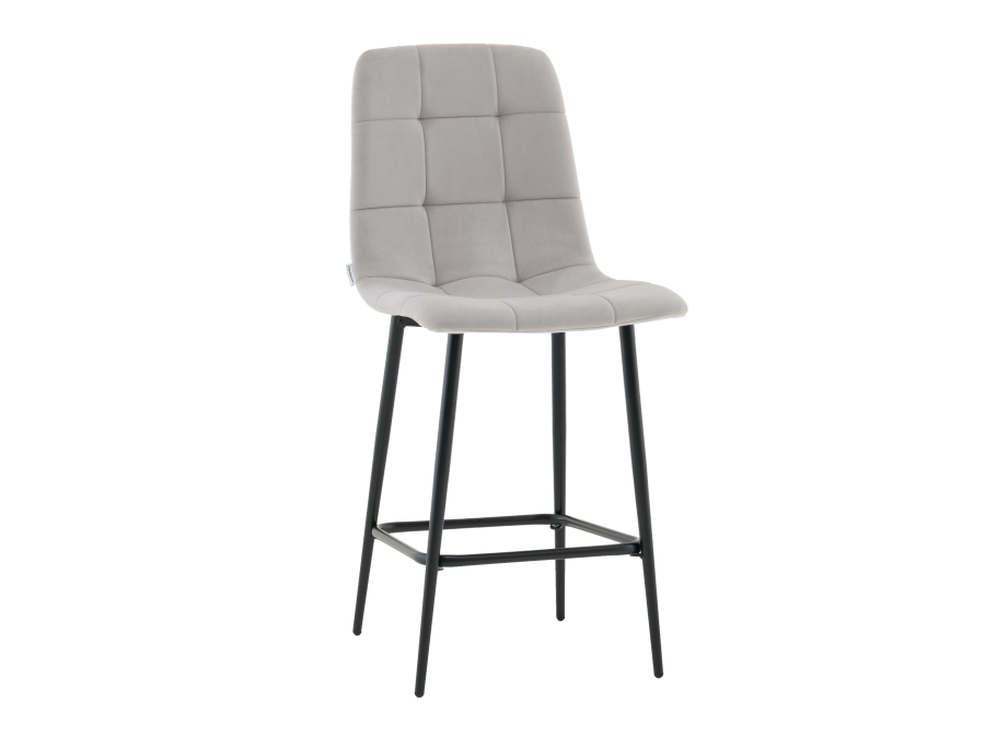 Стул полубарный Одди велюр светло-серый
