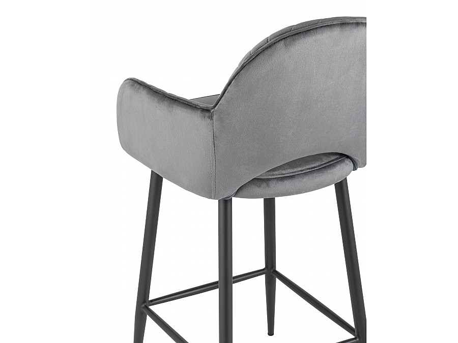Стул полубарный Венера диамант велюр серый