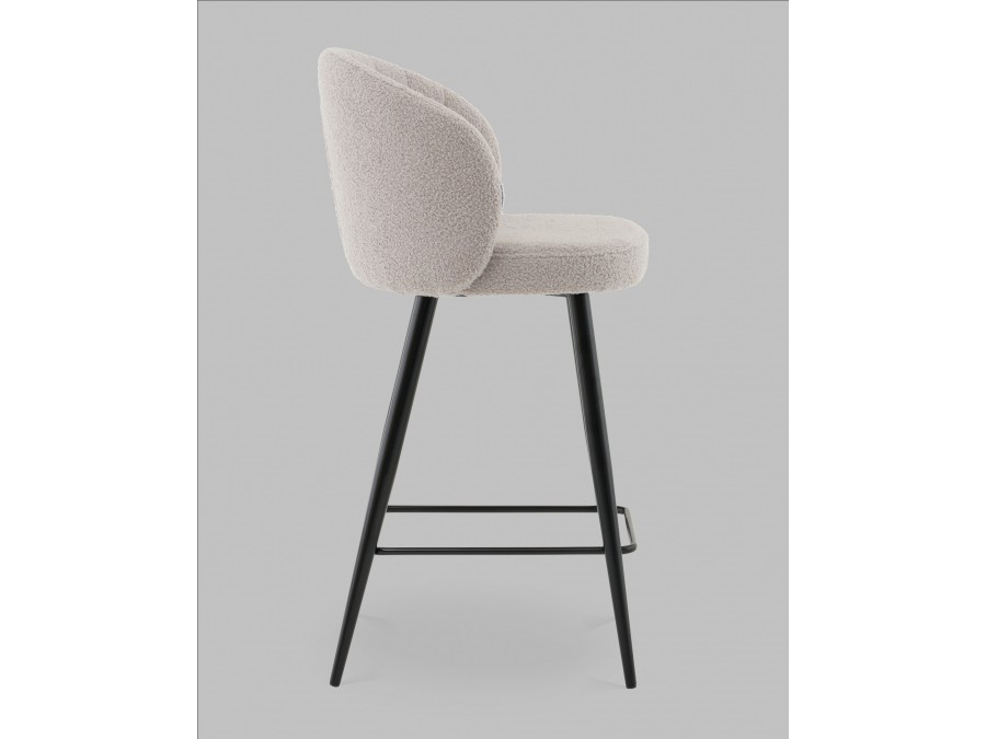 Стул полубарный Ханнингем букле светло-серый