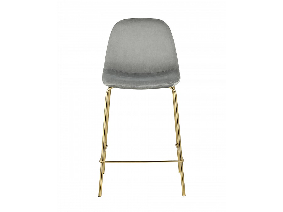 Стул полубарный Валенсия велюр серый золотые ножки