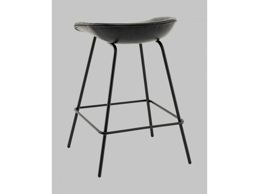 Стул полубарный Фуриоса экокожа чёрный