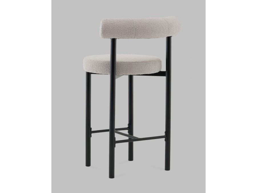 Стул полубарный Флорео букле светло-серый