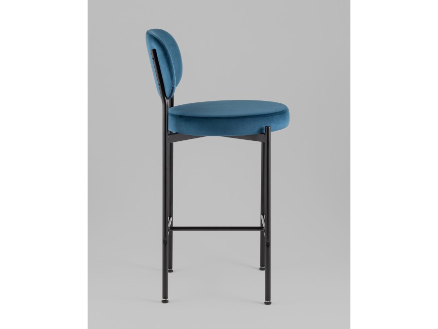 Стул полубарный Бриф VD велюр синий