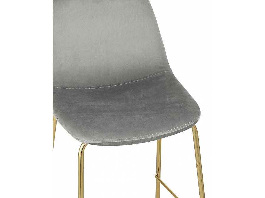 Стул полубарный Валенсия велюр серый золотые ножки