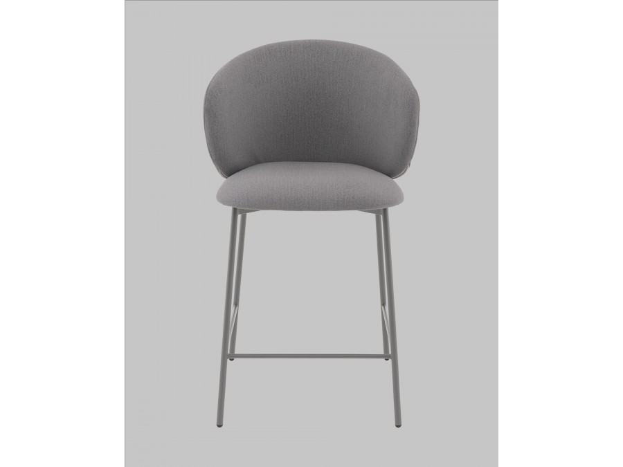 Стул полубарный Блейз велюр серый, каркас серый
