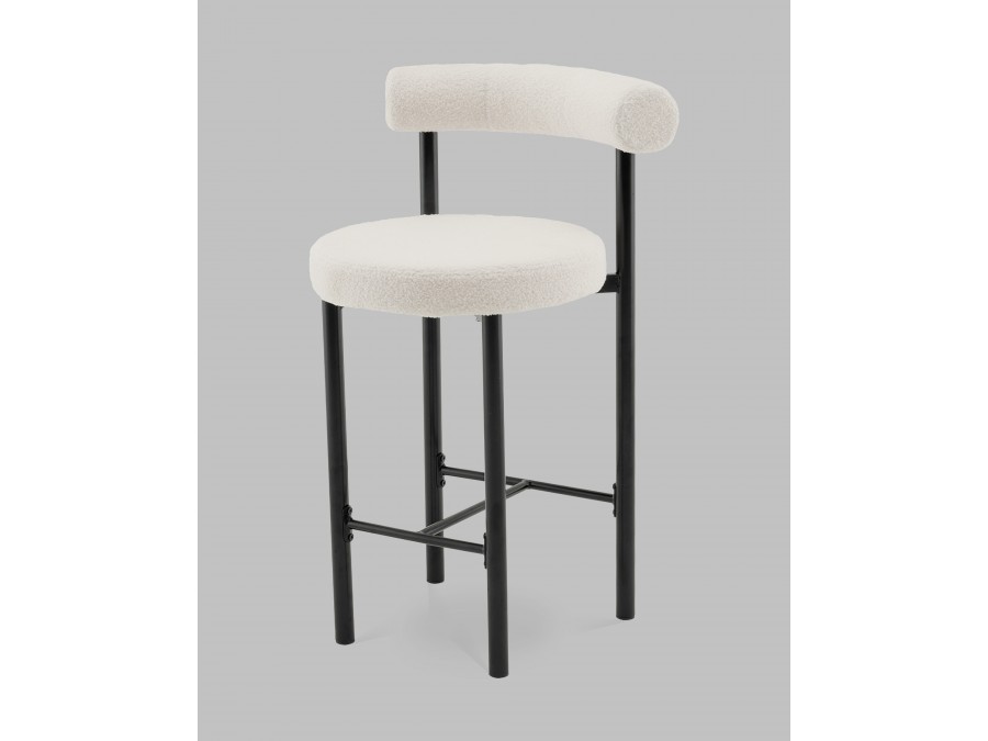 Стул полубарный Флорео букле молочный