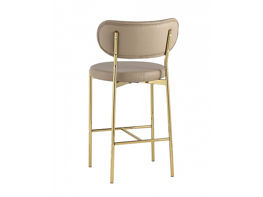 Стул полубарный Барбара экокожа бежевая золотые ножки