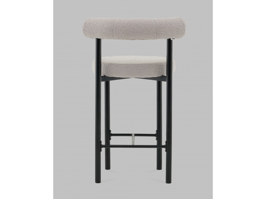 Стул полубарный Флорео букле светло-серый