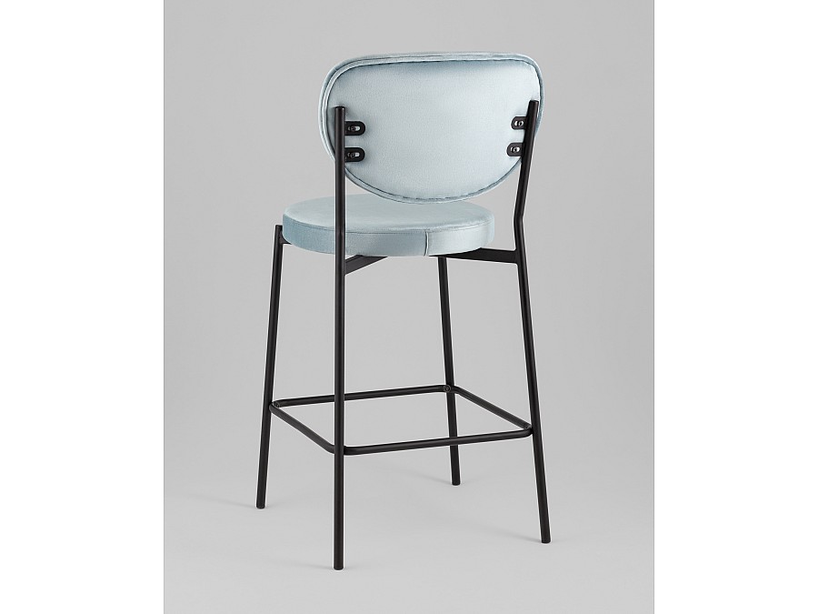 Стул полубарный Барбара NEW велюр серо-голубой NC