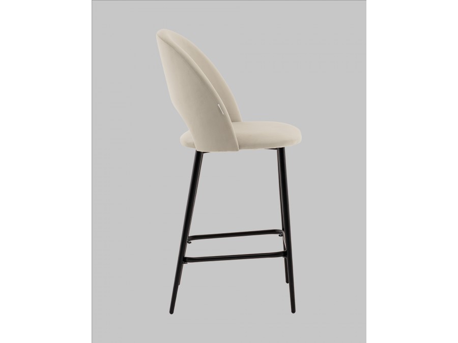 Стул полубарный Меган SN велюр бежевый