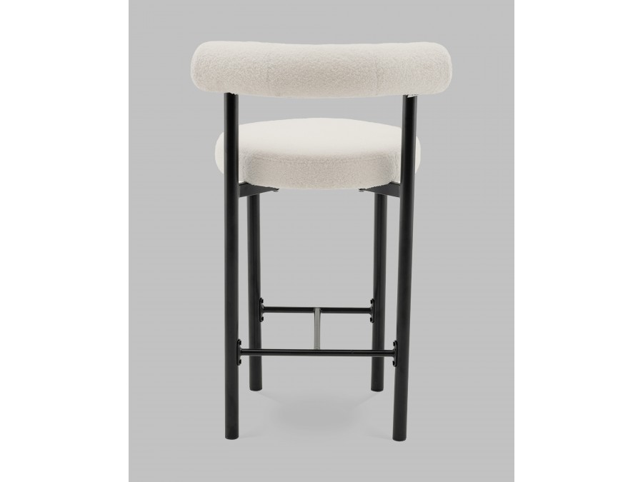 Стул полубарный Флорео букле молочный