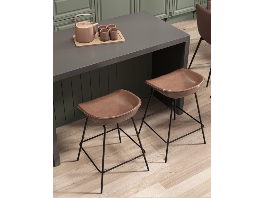 Стул полубарный Фуриоса экокожа коричневый