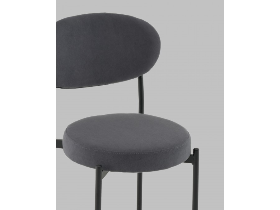 Стул Полубарный Бриф DD велюр тёмно-серый