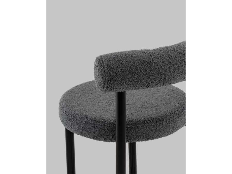 Стул полубарный Флорео букле темно-серый