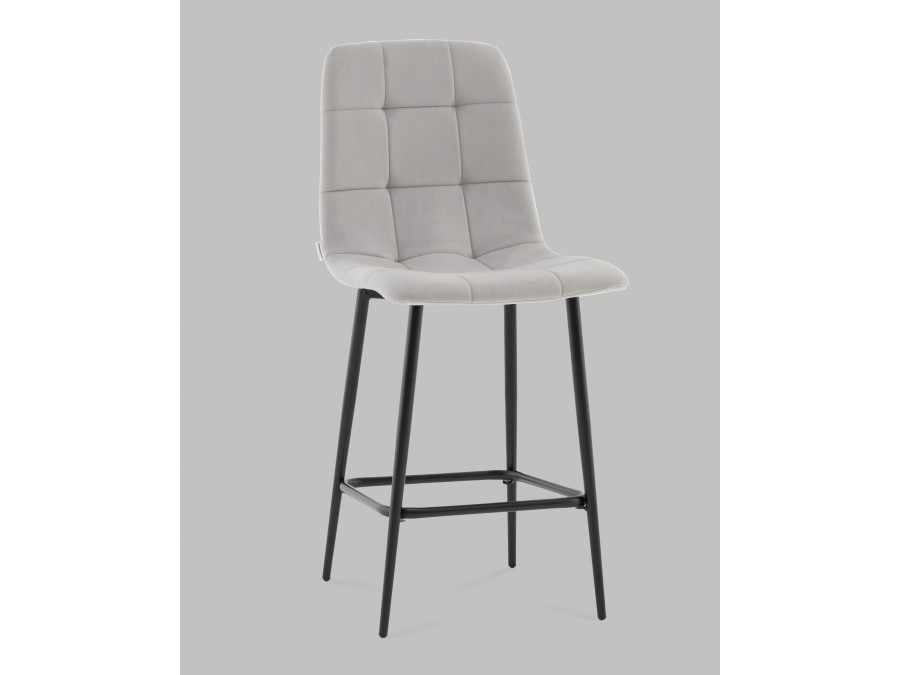 Стул полубарный Одди велюр светло-серый