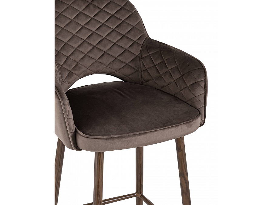 Стул полубарный Венера диамант велюр коричневый