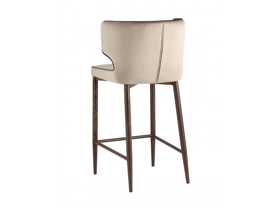 Стул полубарный Матео с кантом велюр шампань ножки дерево