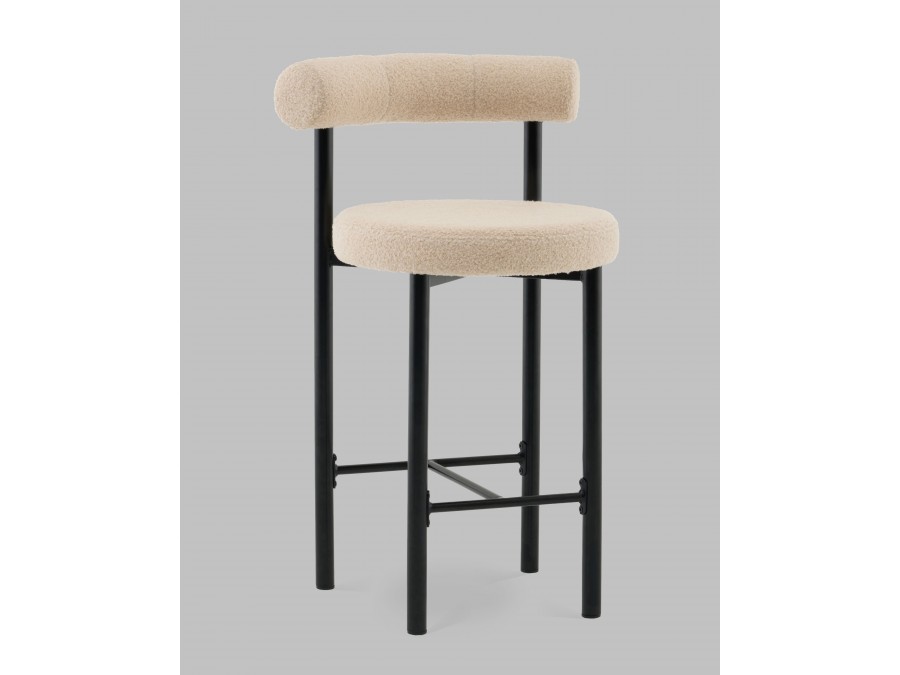 Стул полубарный Флорео букле бежевый