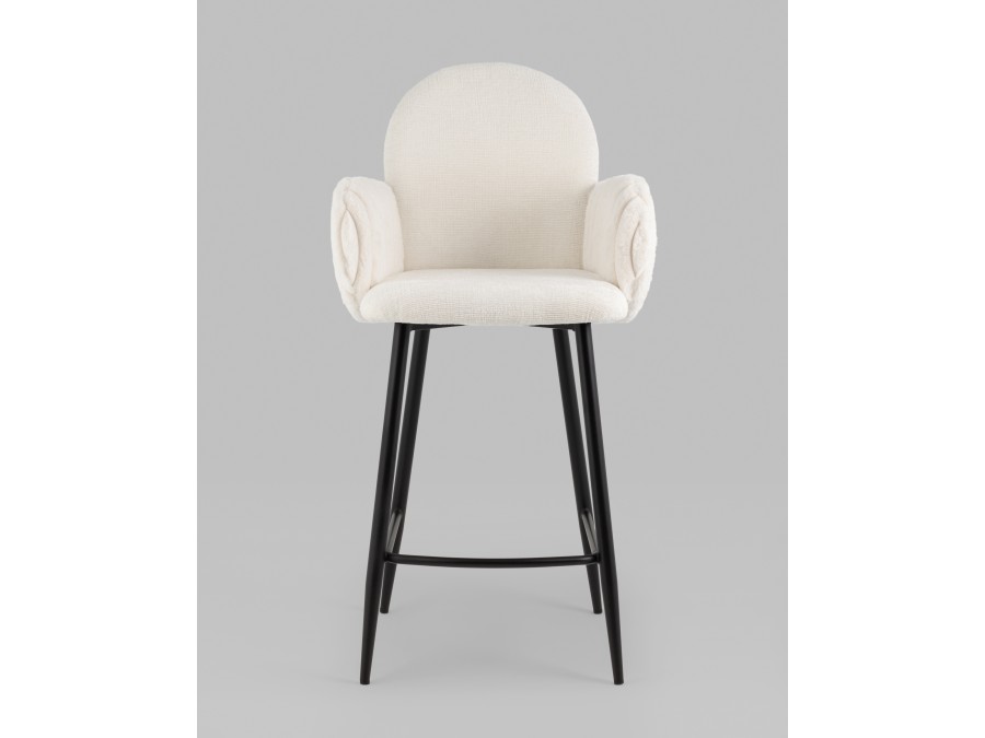 Стул полубарный Wave Stripes букле белый