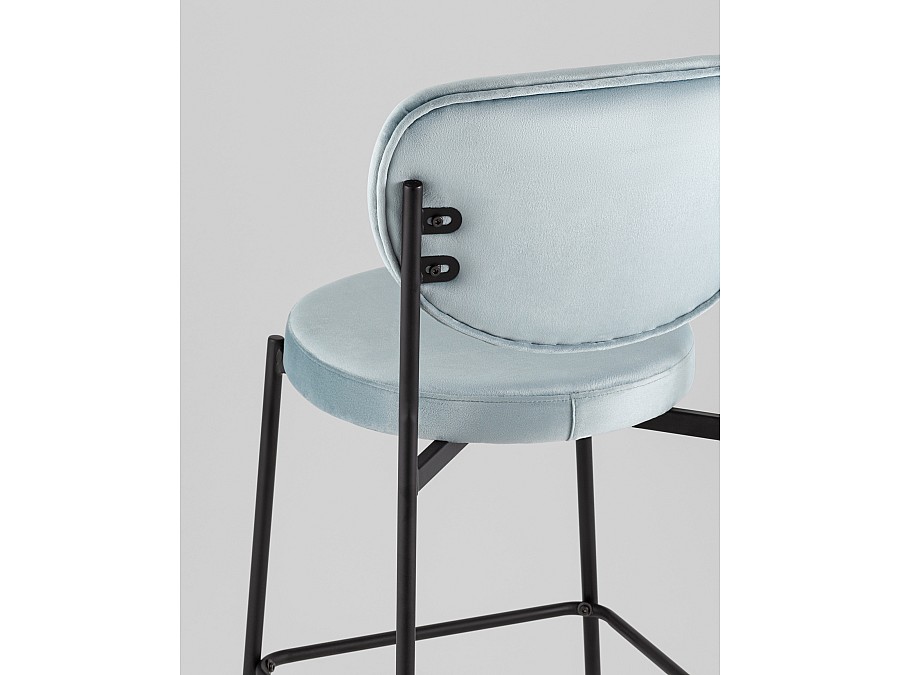 Стул полубарный Барбара NEW велюр серо-голубой NC