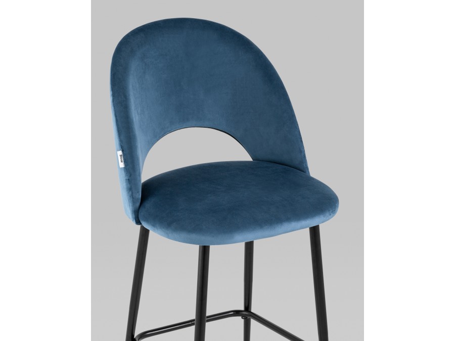 Стул полубарный Меган SN велюр пыльно-синий