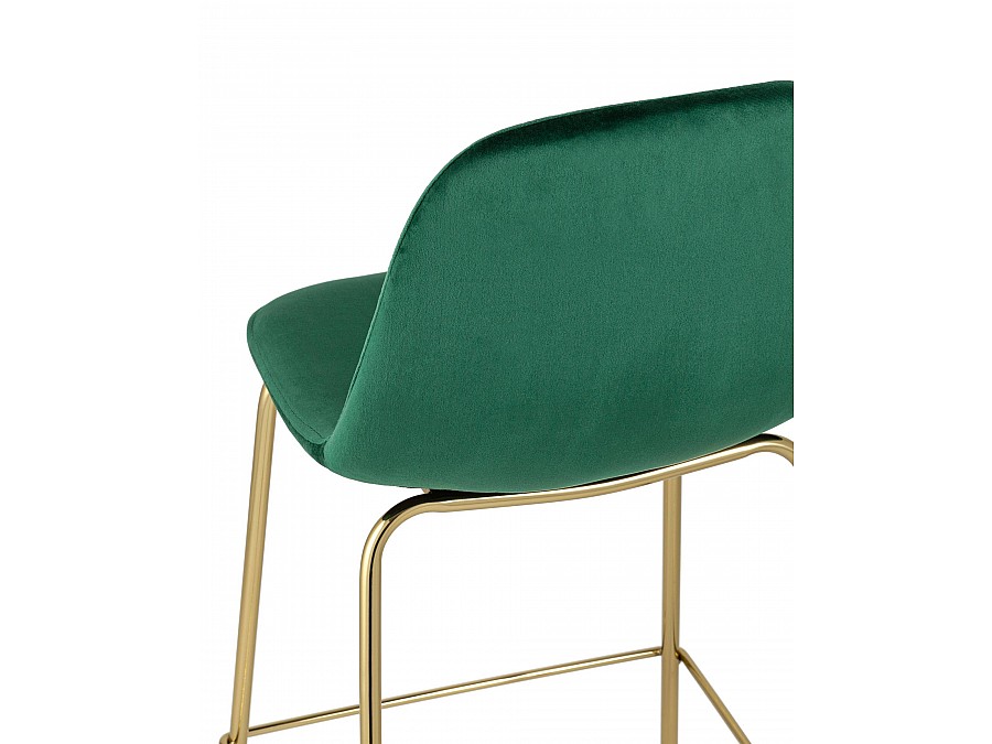 Стул полубарный Валенсия велюр зеленый золотые ножки