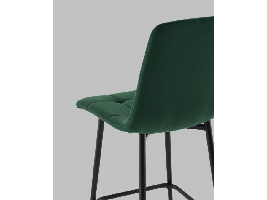 Стул полубарный Одди велюр темно-зеленый