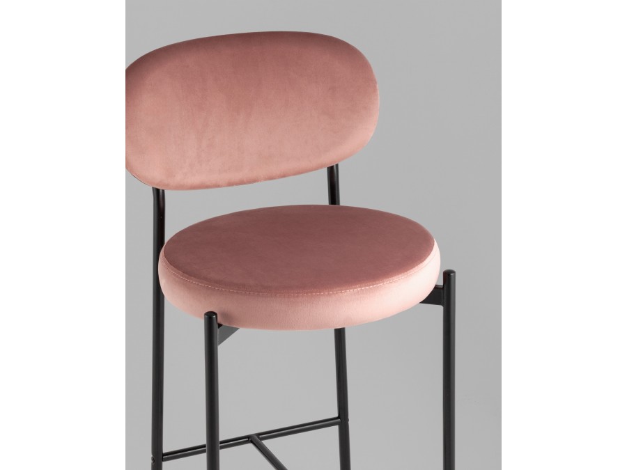 Стул полубарный Бриф VD велюр пыльно-розовый