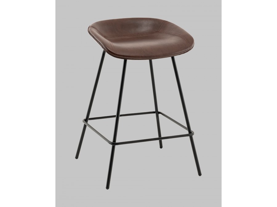 Стул полубарный Фуриоса экокожа коричневый