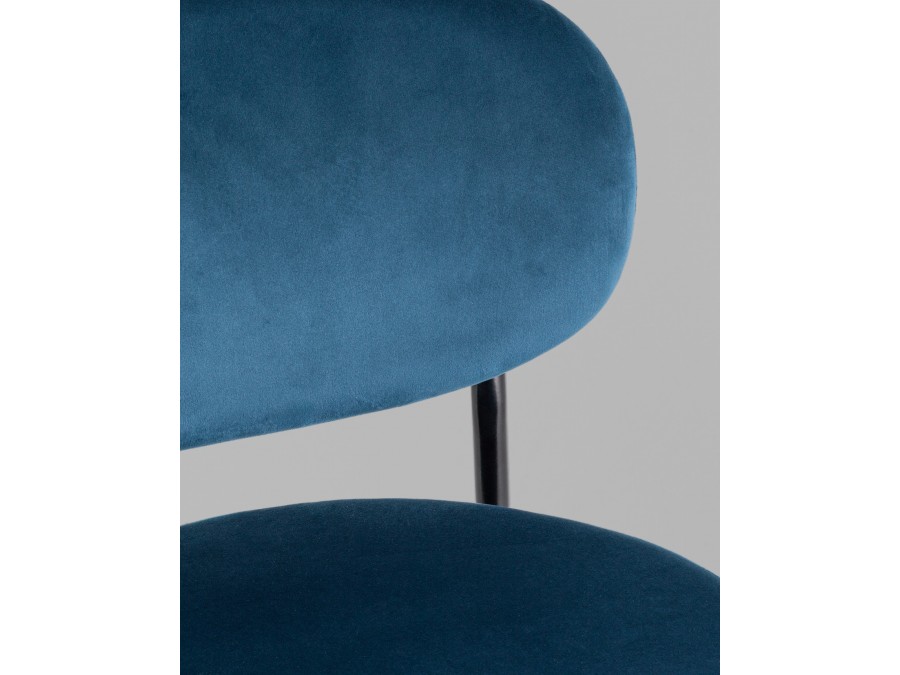 Стул полубарный Бриф VD велюр синий