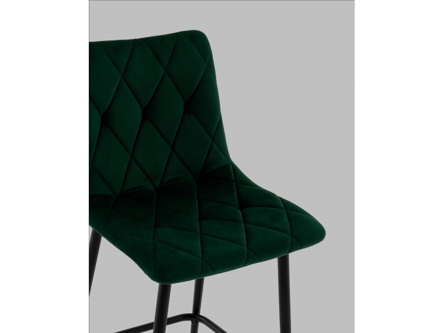 Стул полубарный Одди Diamond велюр темно-зеленый
