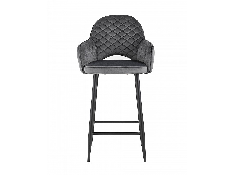 Стул полубарный Венера диамант велюр серый