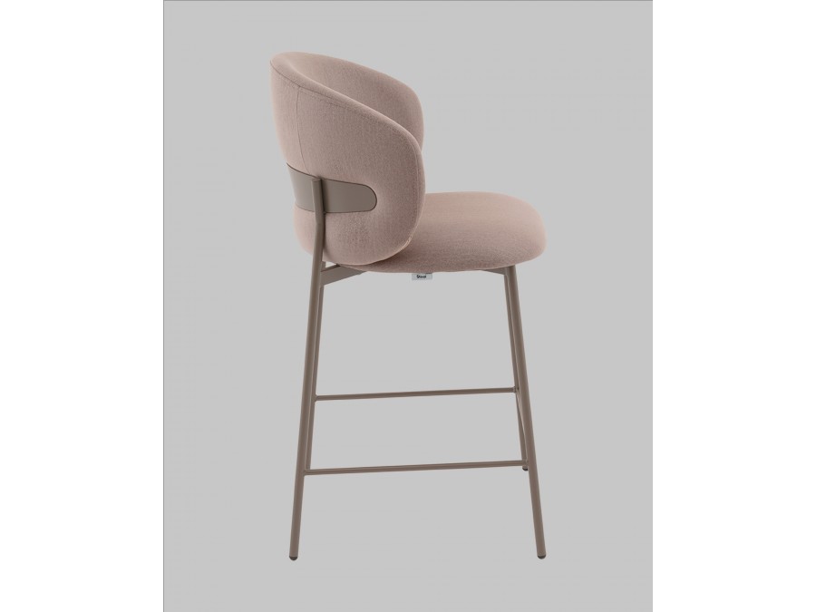 Стул полубарный Блейз велюр бежевый, каркас бежево-серый