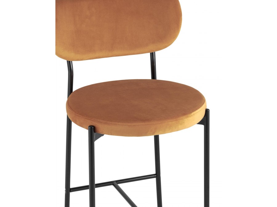 Стул полубарный Барбара велюр терракотовый