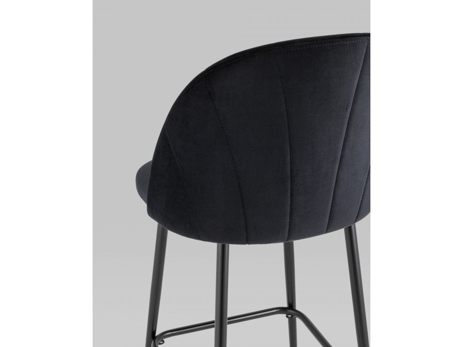 Стул полубарный Логан SN велюр черный