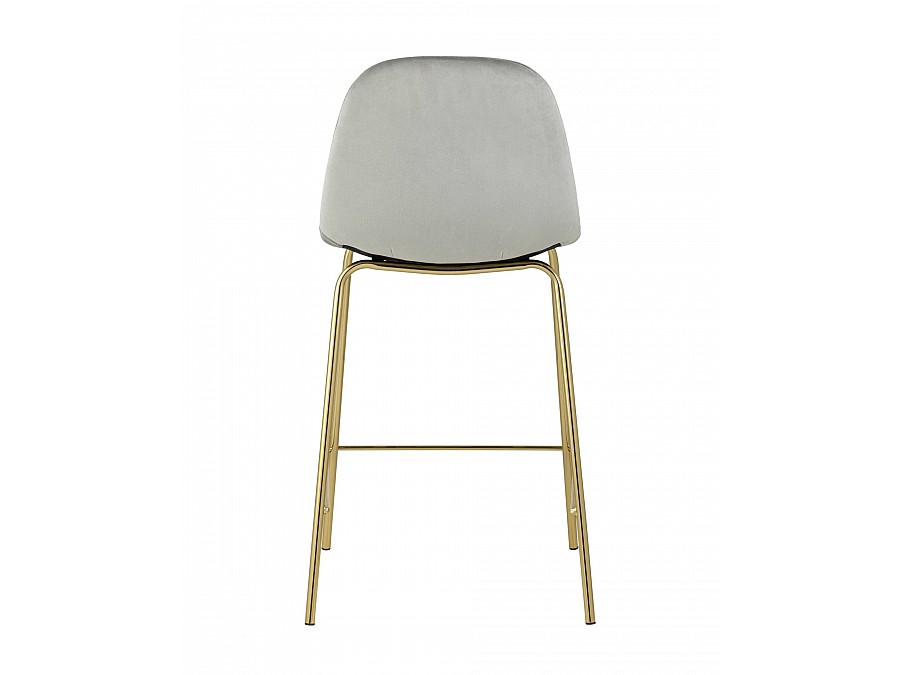 Стул полубарный Валенсия велюр серый золотые ножки