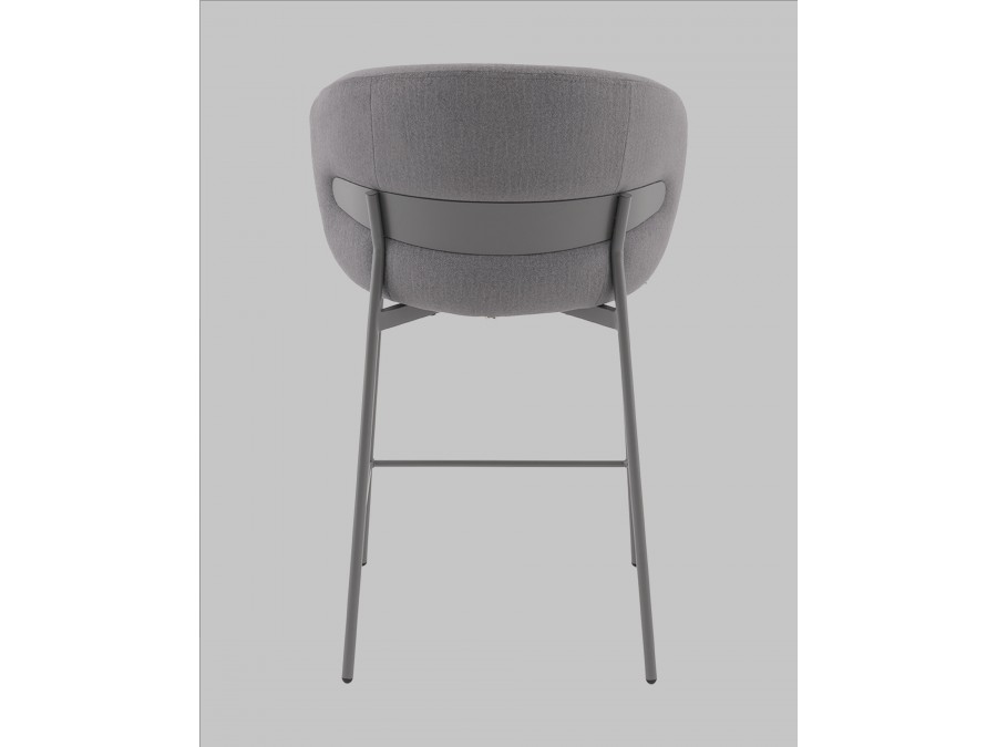 Стул полубарный Блейз велюр серый, каркас серый