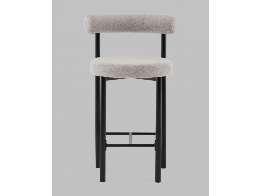 Стул полубарный Флорео букле светло-серый