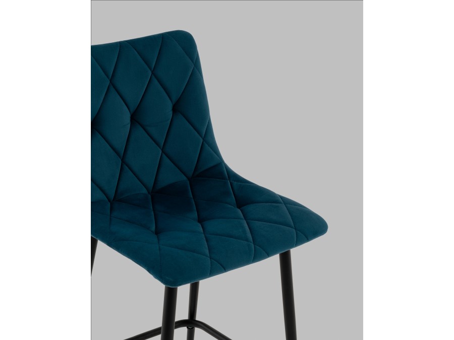 Стул полубарный Одди Diamond велюр синий