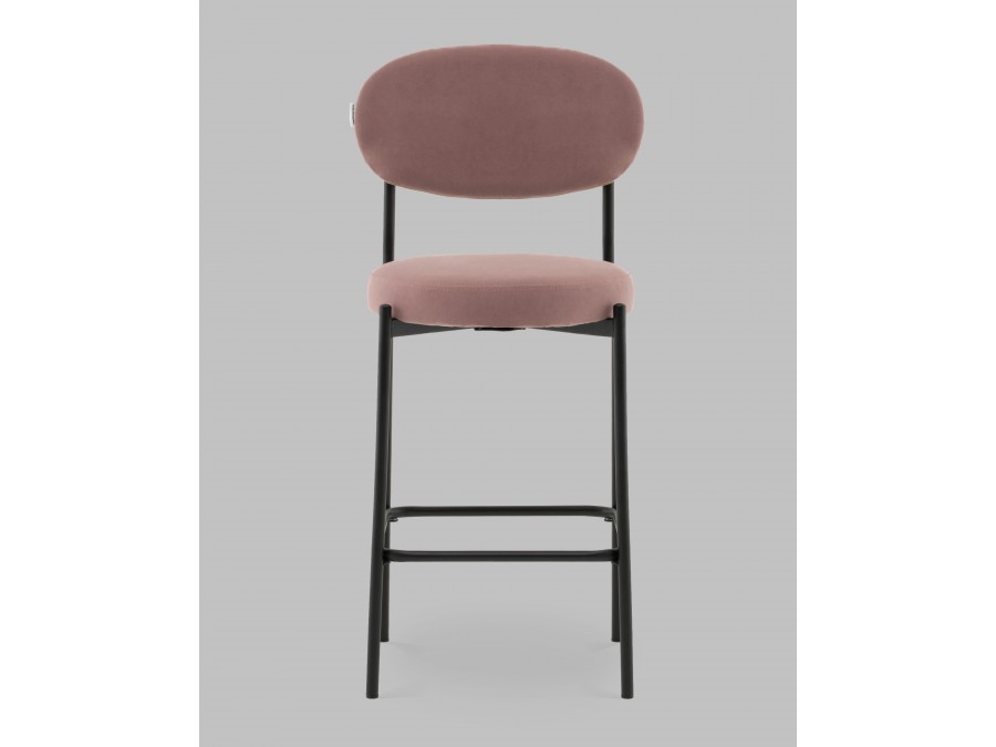 Стул Полубарный Бриф DD велюр пыльно-розовый