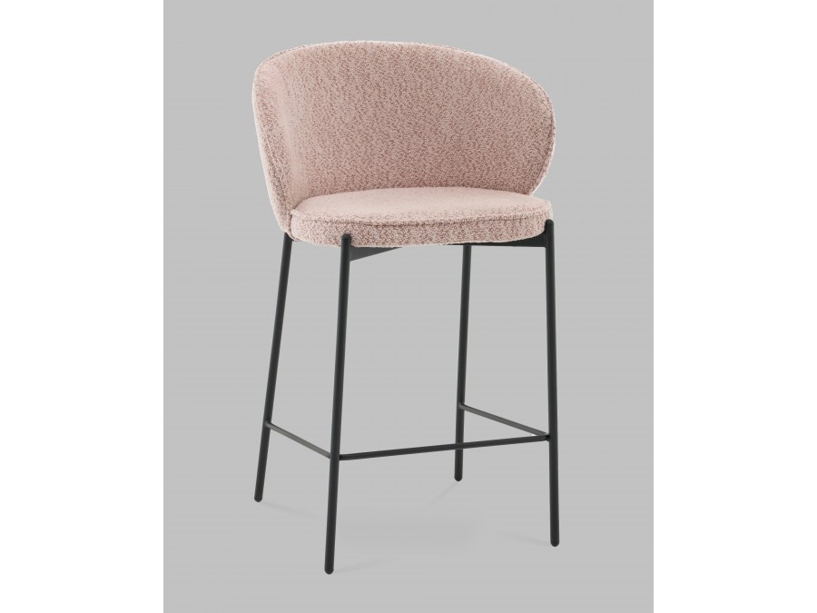 Стул полубарный Тисдейл букле розово-персиковый