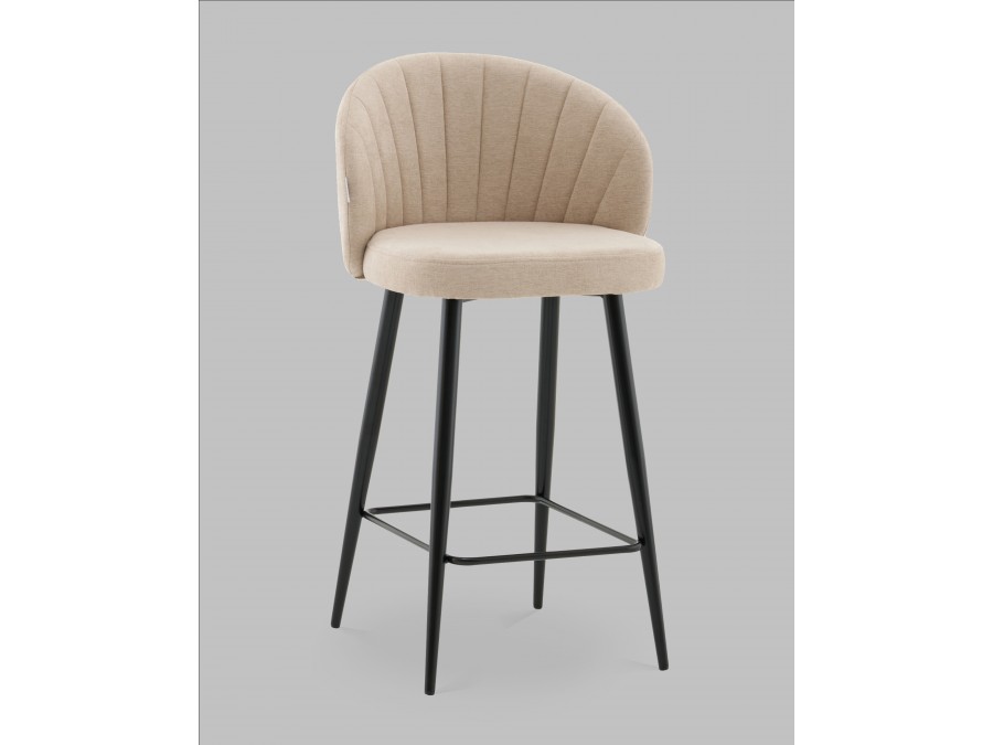 Стул полубарный Ханнингем велюр бежевый