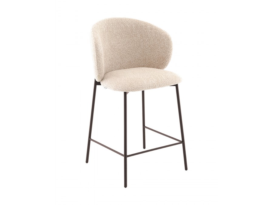 Стул полубарный Блейз букле капучино, каркас серо-коричневый