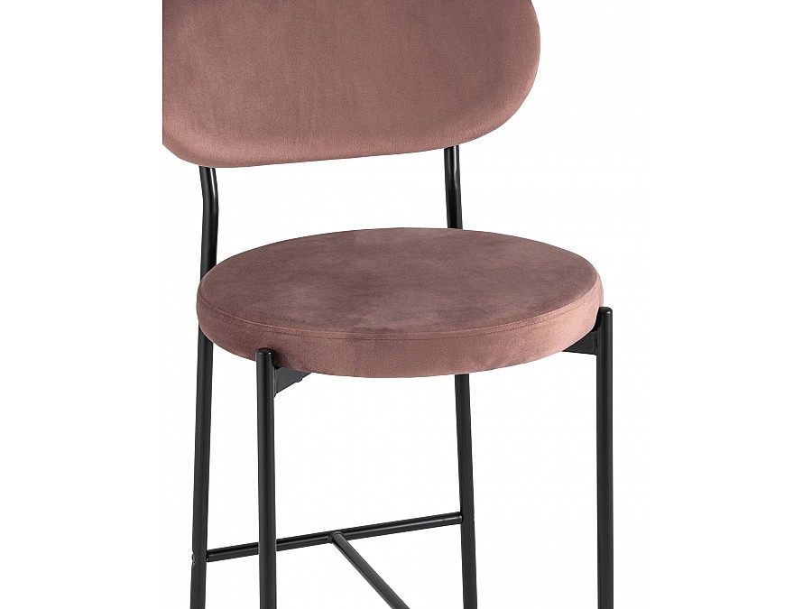 Стул полубарный Барбара велюр пыльно-розовый