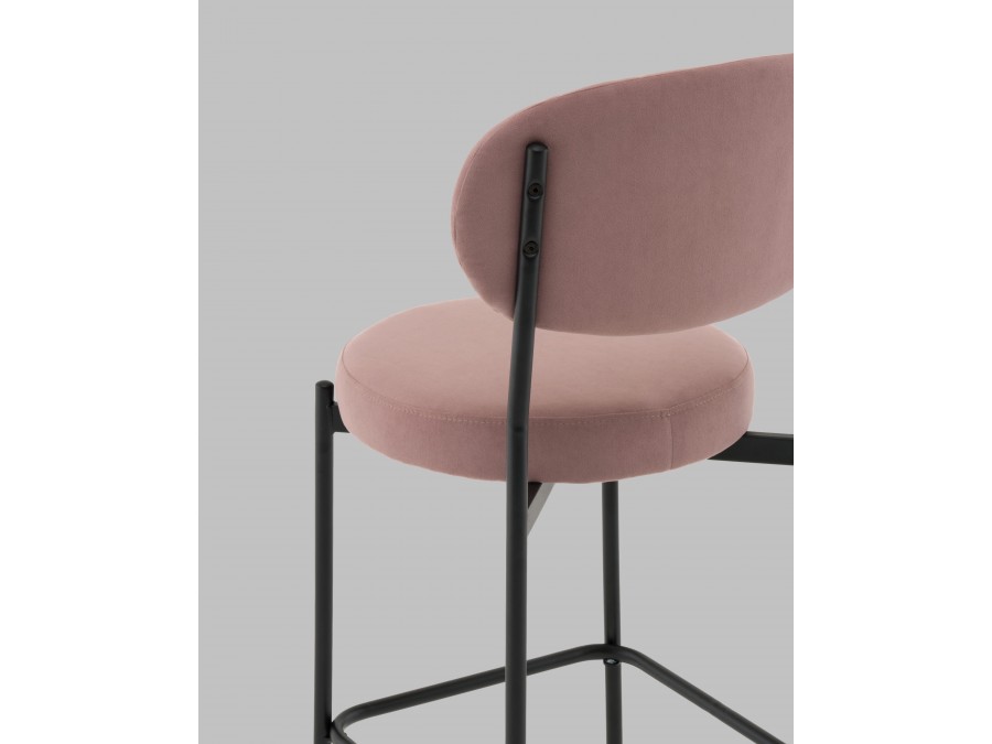 Стул Полубарный Бриф DD велюр пыльно-розовый