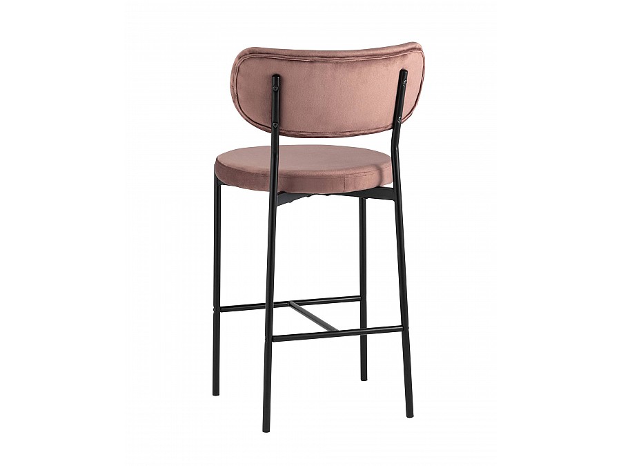 Стул полубарный Барбара велюр пыльно-розовый