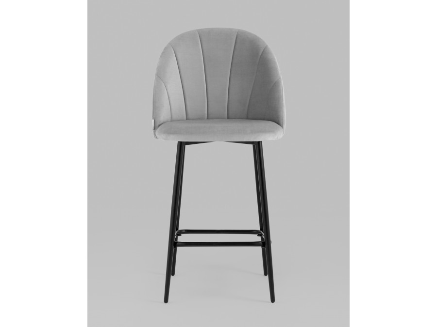Стул полубарный Логан SN велюр светло-серый